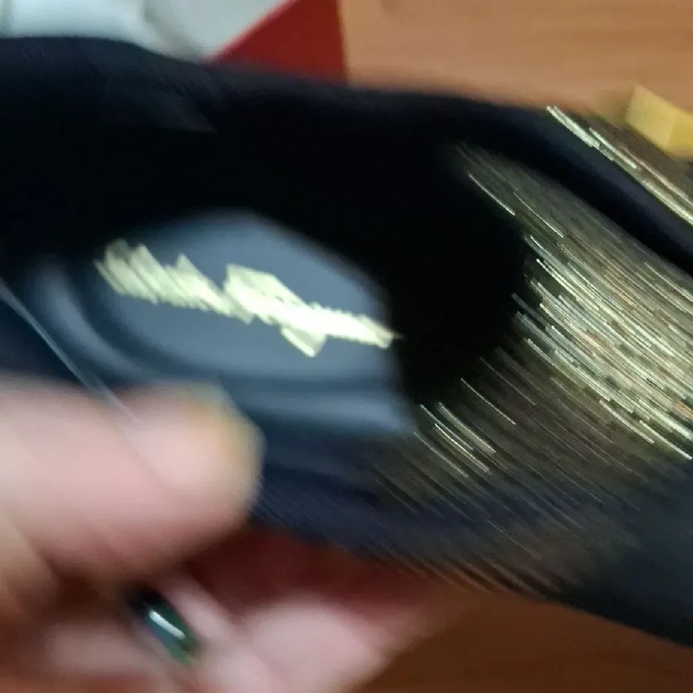 Salvatore Ferragamo Black and Gold Kids Sneakers